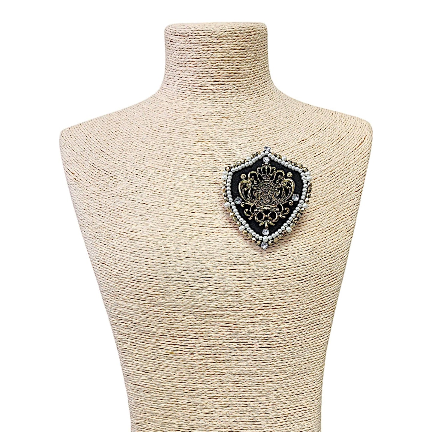 Vintage Pearl Crest Brooch