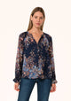 Lurex Floral Button Down Top (REG)