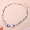 18K Dipped Floral Pearl Beaded Necklace