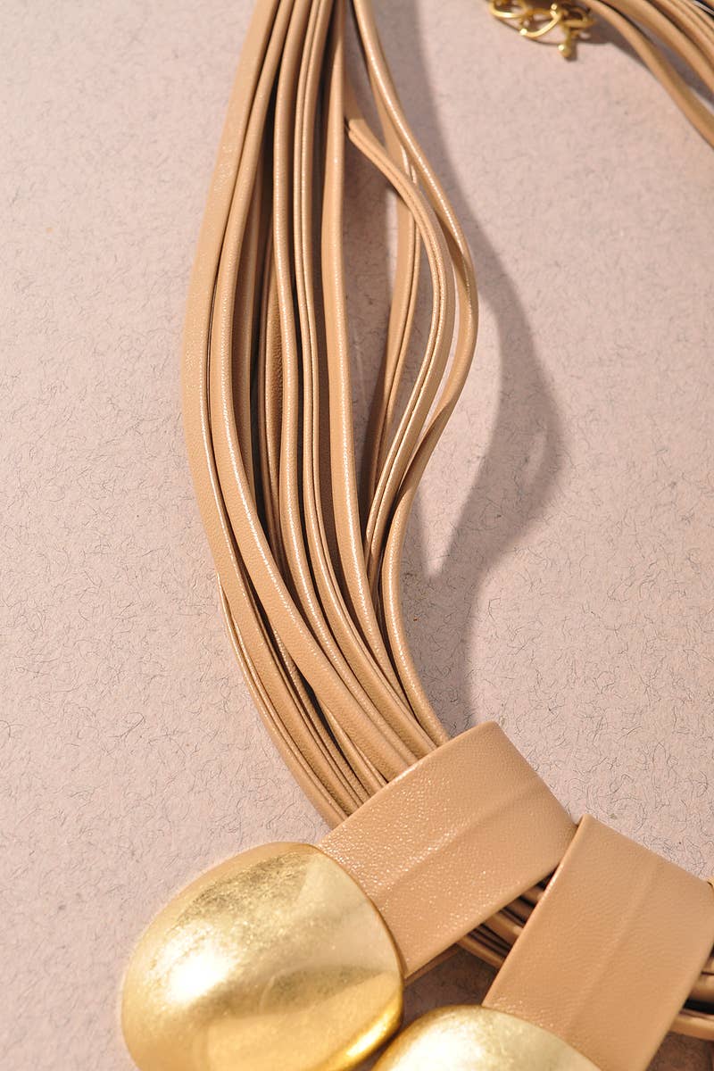 Multi Cord Metal Statement Necklace