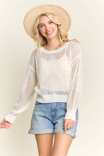 Open Knit Star Pullover Sweater in Off White (REG)