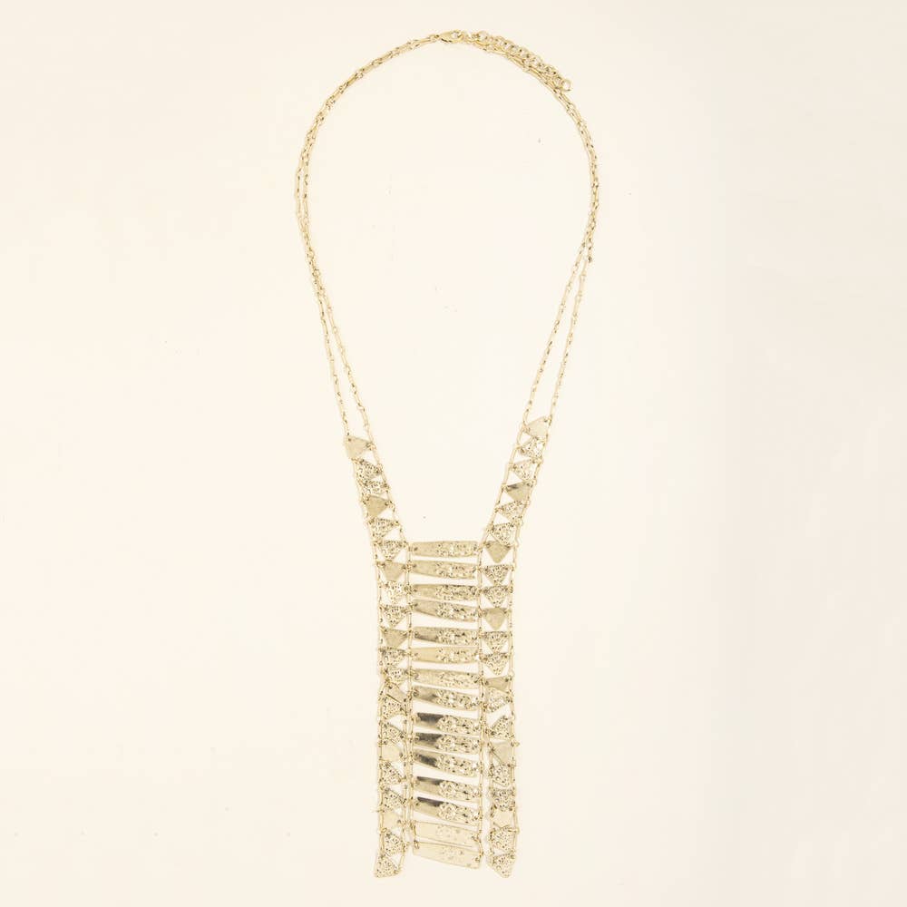Hammered Bar Ladder Necklace