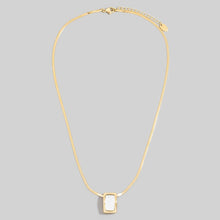 Stainless Steel Rectangle Pearl Necklace