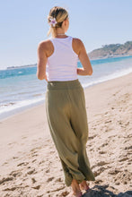 Smocked Cotton Gauze Pants in Olive (REG)