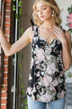 Black Floral Tank Top (REG/PLUS)