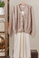 Ruffle Accent Cable Cardigan (REG)