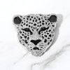 Stone Paved Leopard Pin Brooch