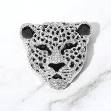 Stone Paved Leopard Pin Brooch