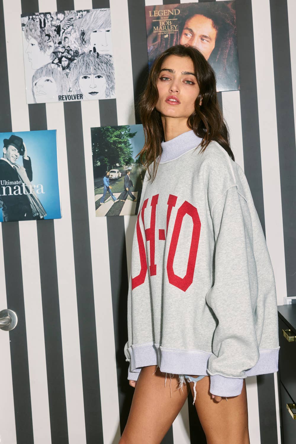 OH-IO Reversible Mockneck Sweatshirt (REG/PLUS)