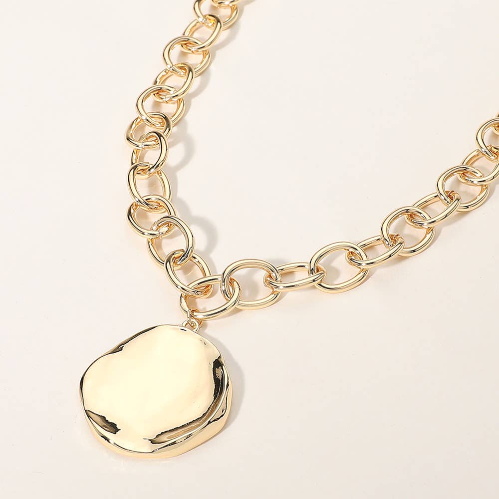 Chunky Chain Plate Necklace