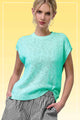 Sleeveless Ribbed Knit Sweater in Tiffany (REG)