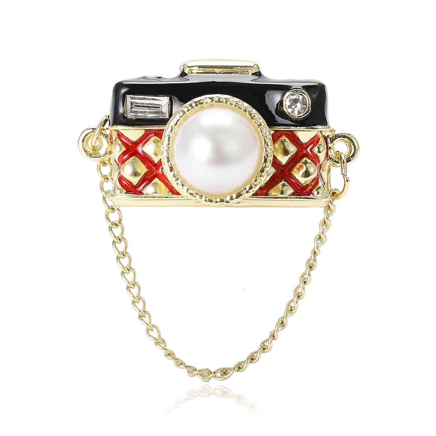 Camera Chain Brooch