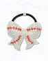 Sparkling Baseball Bow Hair Tie
