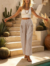 Brown Striped Vacation Palazzo Pants (REG)