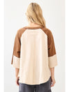 Peace Patch Raglan Top in Brown (REG)