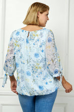 Spring Breeze Chiffon Top in Light Blue (PLUS)