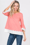 Racheal Scallop Top in Blush (REG)