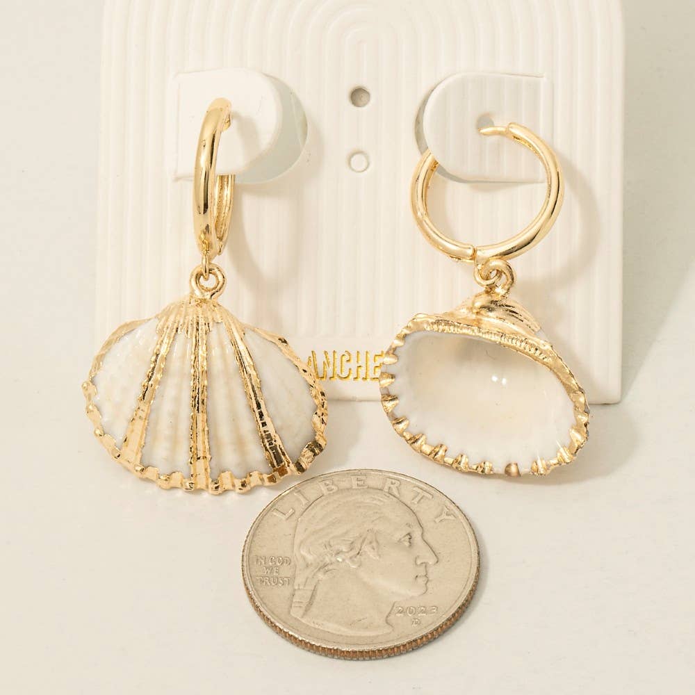 Gold Accent Shell Earrings