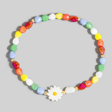 Rainbow Beaded Daisy Bracelet