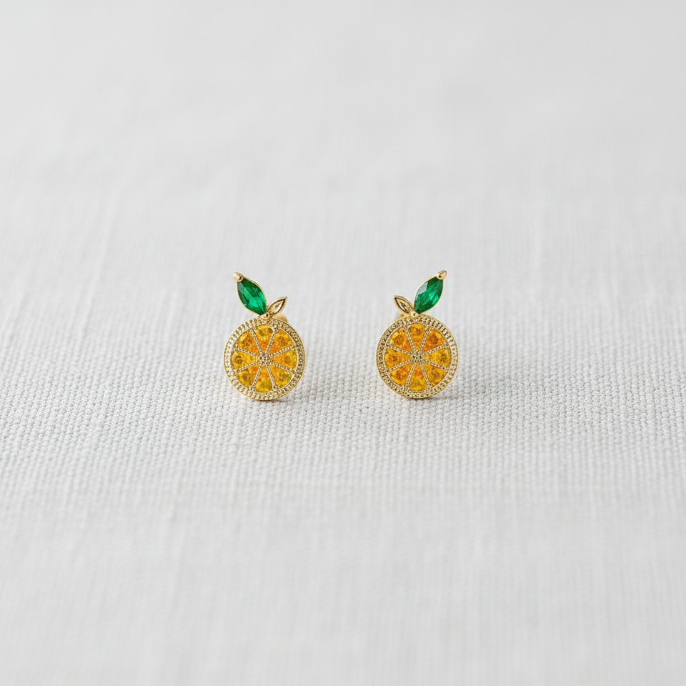 Fruit Zircon Stud Earrings