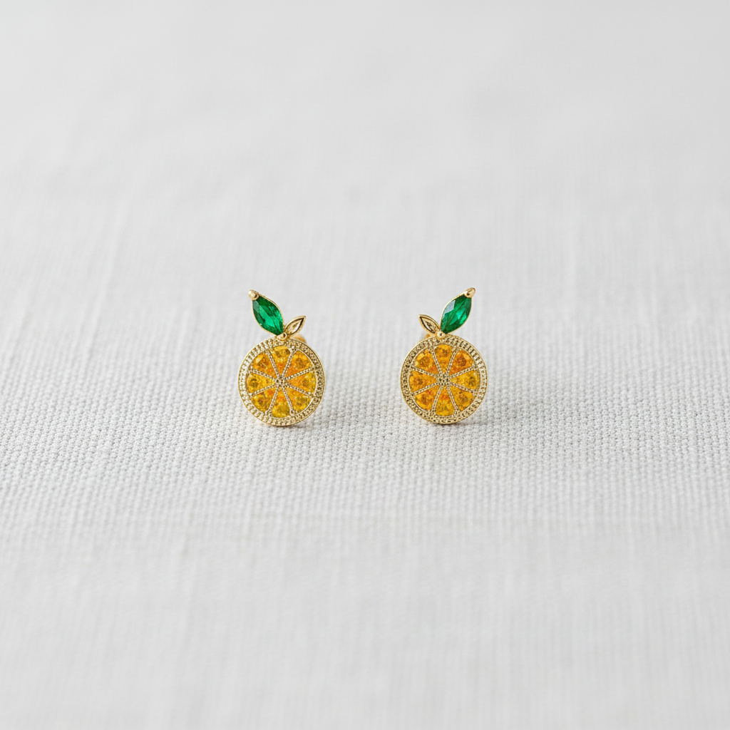 Fruit Zircon Stud Earrings