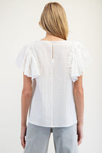 Ruffle Patch Sleeve Top in Off White (REG)