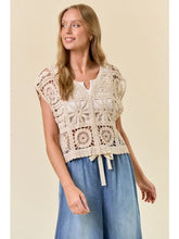 Macrame Vest Top in Natural (REG)