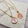 Pink Shell Initial Necklace