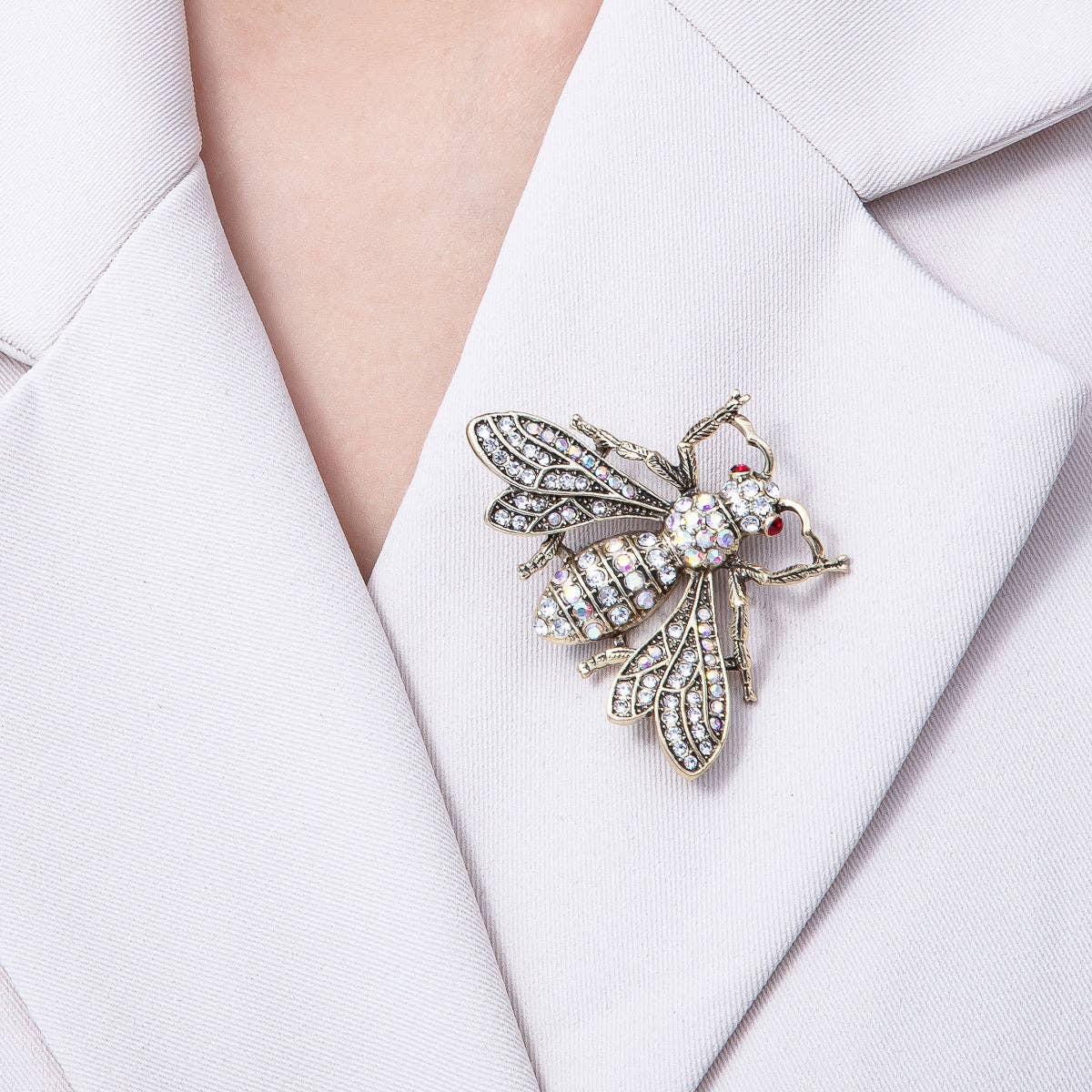 Antique CZ Bee Brooch