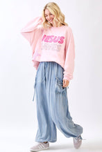 Jesus Saves Patchwork Sweatshirt in Icy Pink (REG)