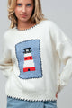 Whipstitch Lighthouse Sweater in Ivory (REG)