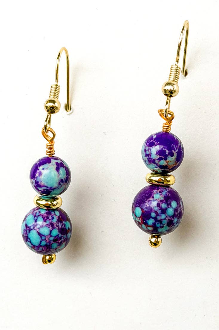 Blue/Purple Jasper Ruthie Earrings