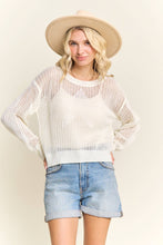 Open Knit Star Pullover Sweater in Off White (REG)
