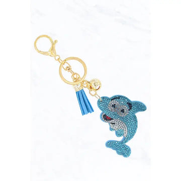 Cartoon Dolphin Sparkle Keychain