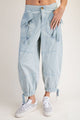 Flap Pocket Cargo Pants in Powder Blue (REG)
