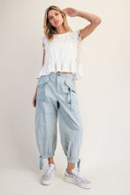 Flap Pocket Cargo Pants in Powder Blue (REG)