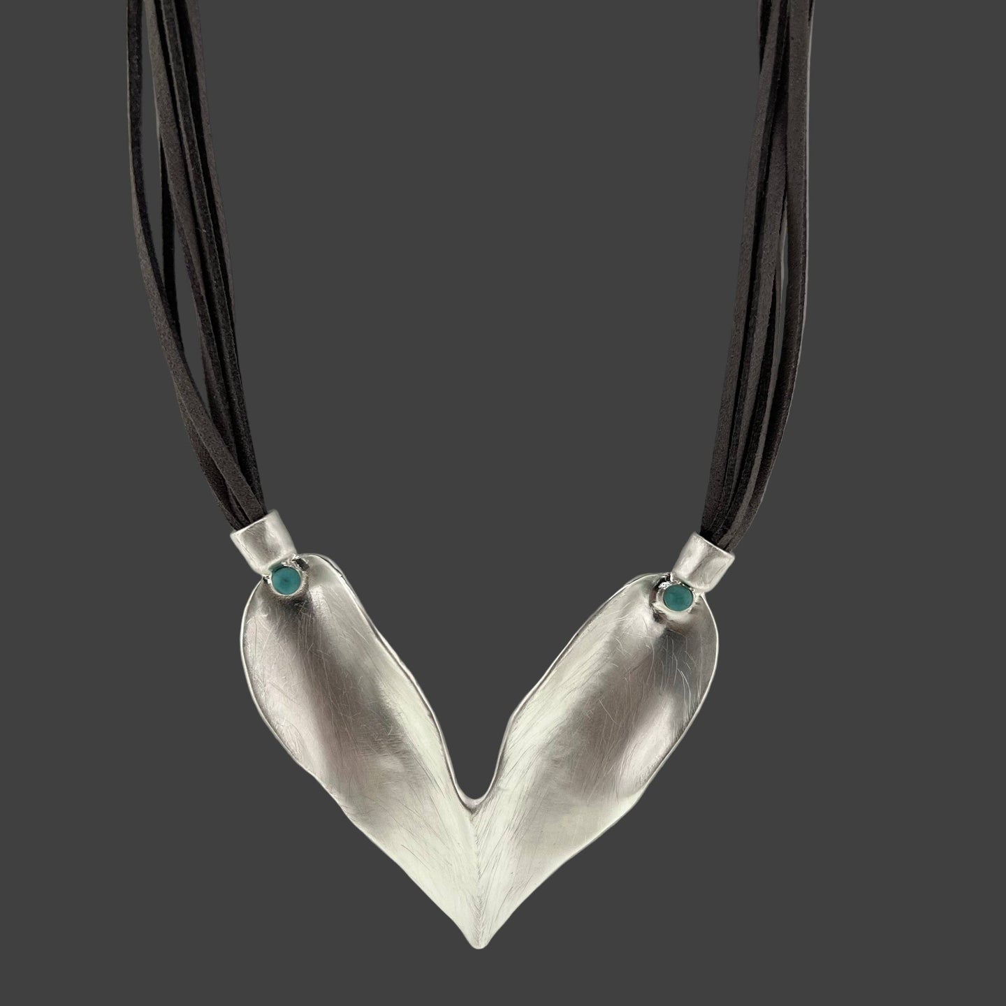 Silver Heart Cord Necklace