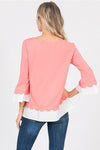 Racheal Scallop Top in Blush (REG)