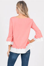 Racheal Scallop Top in Blush (REG)