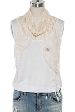 Lace Fringe Triangle Scarf
