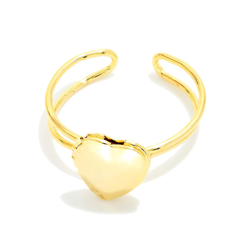 Open Heart Locket Ring