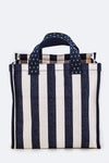 Striped Canvas Tote Bag