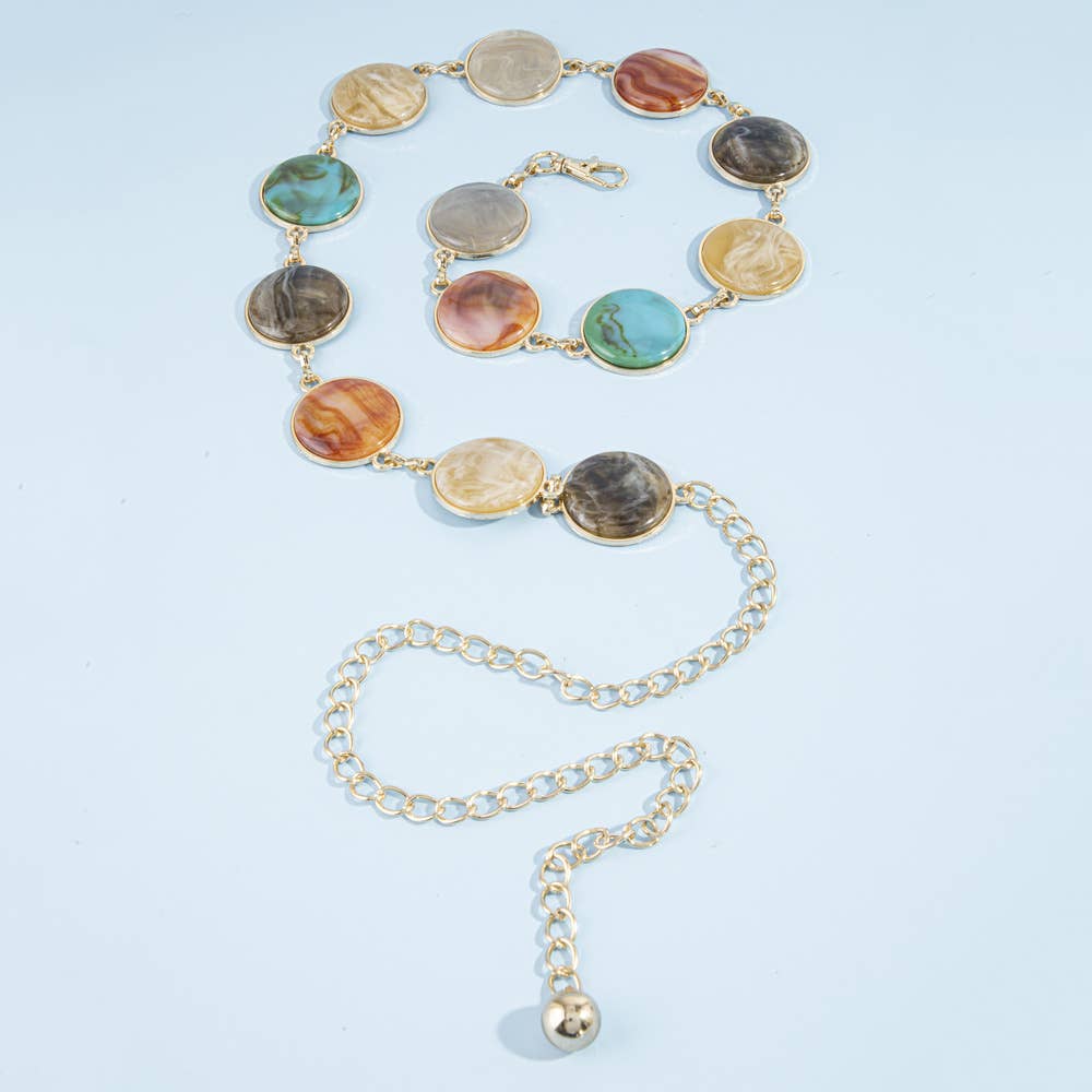Multicolor Stone Chain Belt