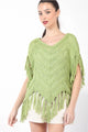 Oversized Fringe Top in Avocado (REG)
