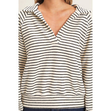 Striped Collar Sweatshirt in Cream (REG)