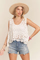 Summertime Crochet Tank Top in White (REG)