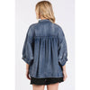 Tencel Dolman Button Top in Dk Denim (REG)