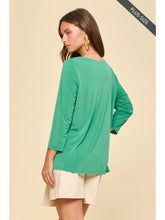 Cynthia 3/4 Sleeve Top in Emerald (REG/PLUS)