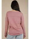 Mineral Washed Button Top in Mauve (REG)