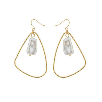 Wired Pearl Dangle Earrings